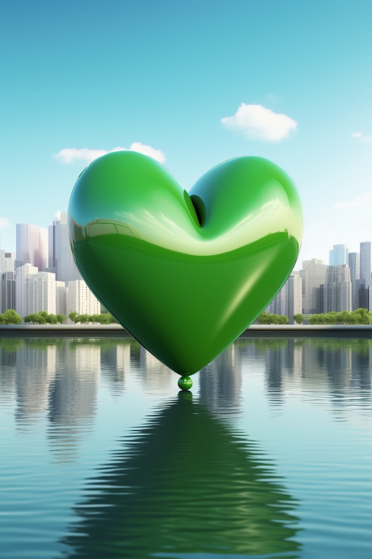 Foto gratuito bella forma di cuore verde