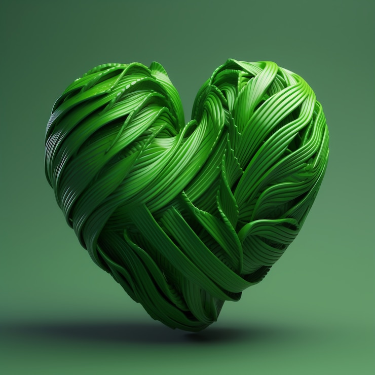 Foto gratuito bella forma di cuore verde