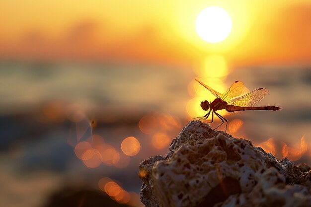 Bella libellula fotorealista in natura