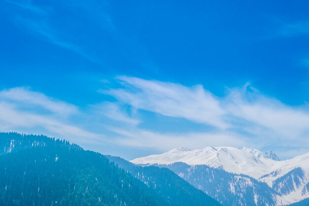 Bella montagne innevate paesaggio dello stato di Kashmir, India.