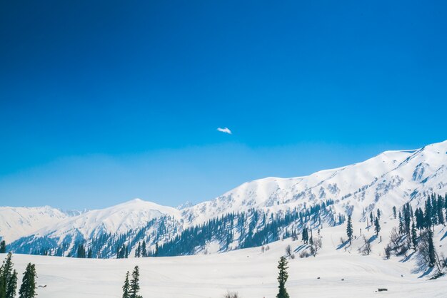 Bella montagne innevate paesaggio dello stato di Kashmir, India.