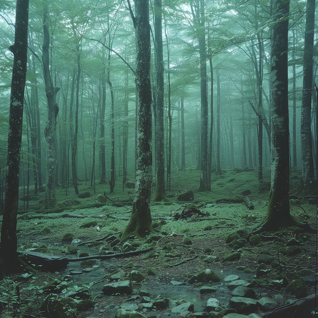 Bella scena della foresta giapponese