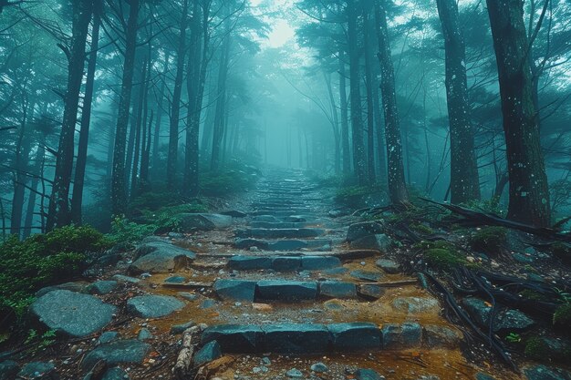 Bella scena della foresta giapponese