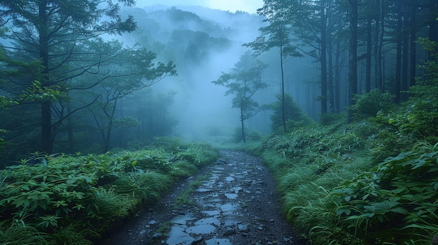 Bella scena della foresta giapponese