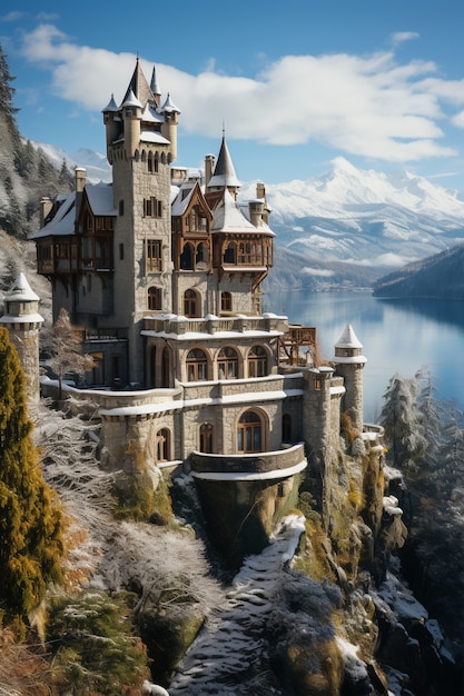 Bella stagione invernale del castello