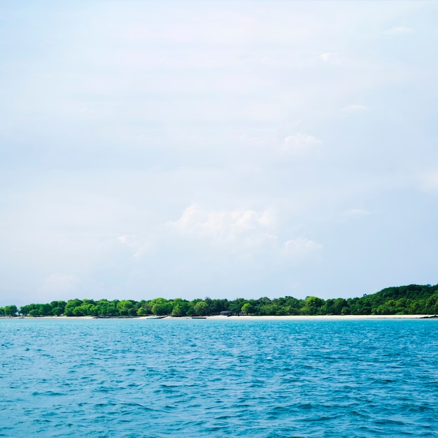 Bella vista di un mare blu