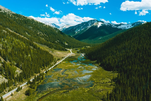 Bella vista sull'Indipendenza Pass in Colorado