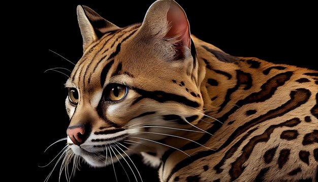 Bellezza a strisce di gatto non addomesticato in natura che fissa ferocemente l'intelligenza artificiale generativa