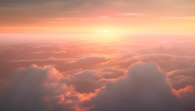 Bellezza astratta nella scena tranquilla del cielo drammatico dell'orizzonte panoramico della natura generata dall'intelligenza artificiale
