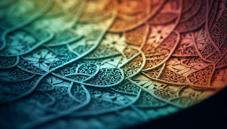 Foto gratuito bellezza del modello frattale astratto colorato foglia vibrante generato da ai