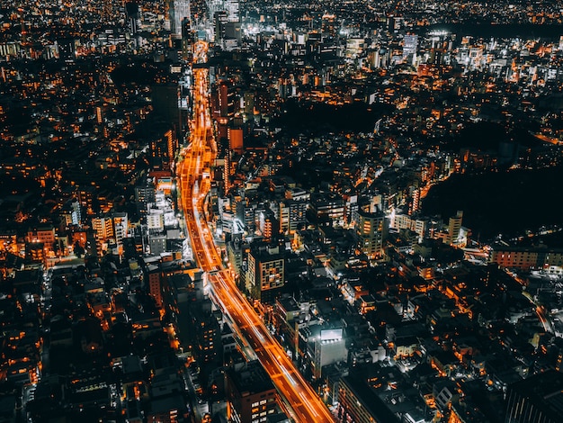 Bellissima architettura e costruzione del paesaggio urbano di Tokyo