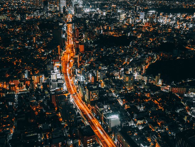 Bellissima architettura e costruzione del paesaggio urbano di Tokyo