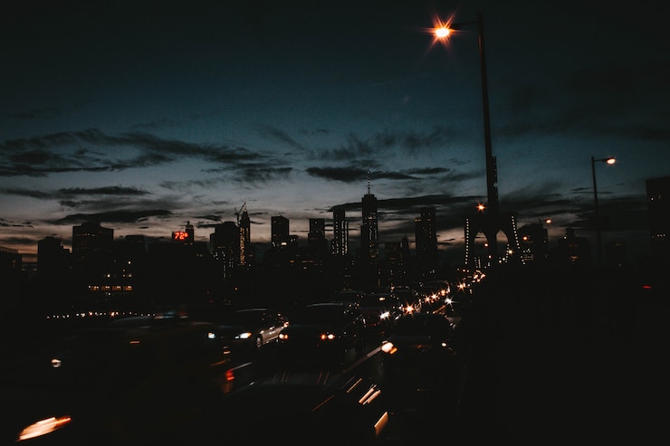 Foto gratuito bellissima città di manhattan di notte