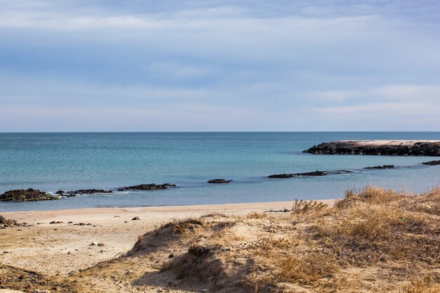 Bellissima costa tropicale con vista sul mare alla luce del sole