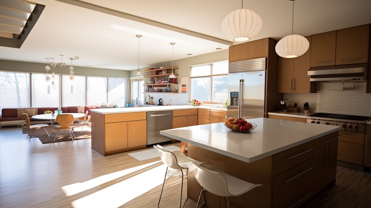 Foto gratuito bellissima progettazione d'interni della cucina