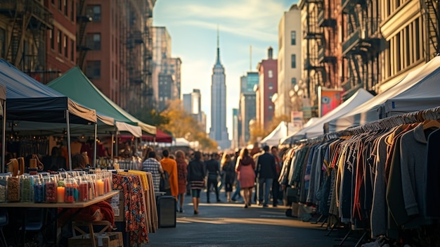 Bellissima vista di New York con l'Empire State Building