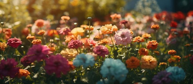 Bellissimi fiori multicolori Zinnia AI immagine generata