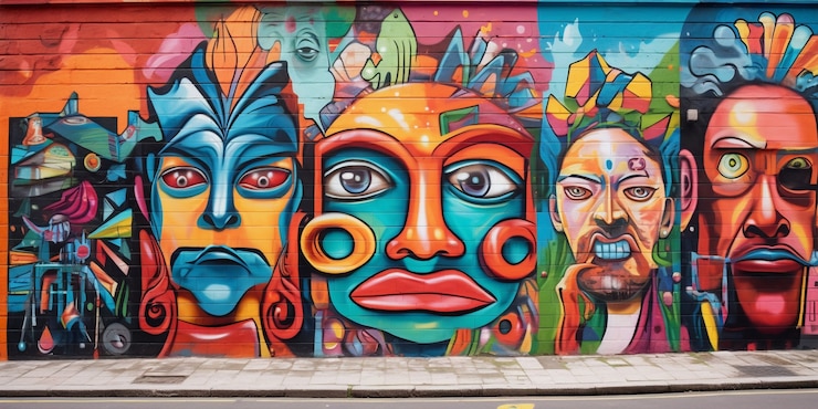 Foto gratuito bellissimi graffiti cubisti
