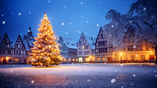 Bellissimo albero di Natale in città