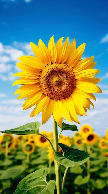 Bellissimo campo di girasoli