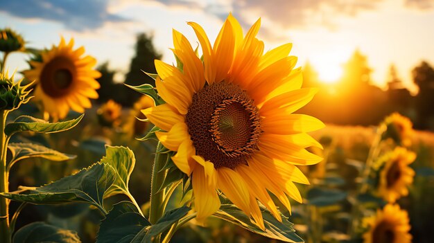 Bellissimo campo di girasoli