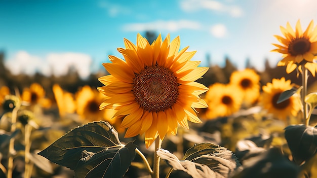 Bellissimo campo di girasoli