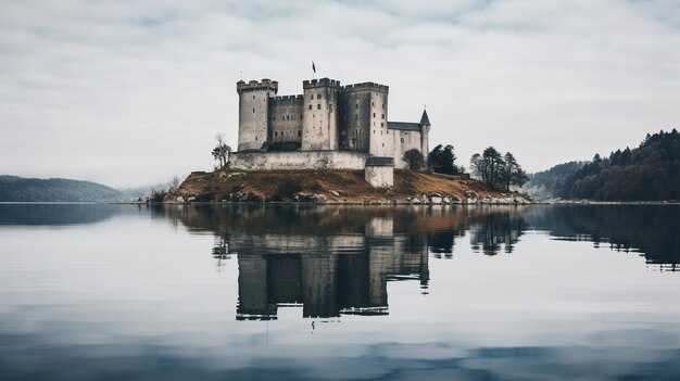 Bellissimo castello sul lago.