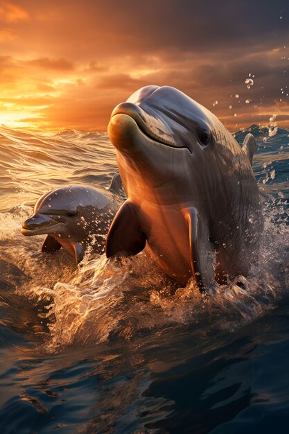 Bellissimo delfino sullo sfondo esotico