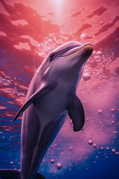 Bellissimo delfino sullo sfondo esotico