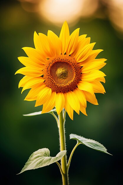 Bellissimo girasole all'aperto