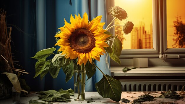 Bellissimo girasole all'interno