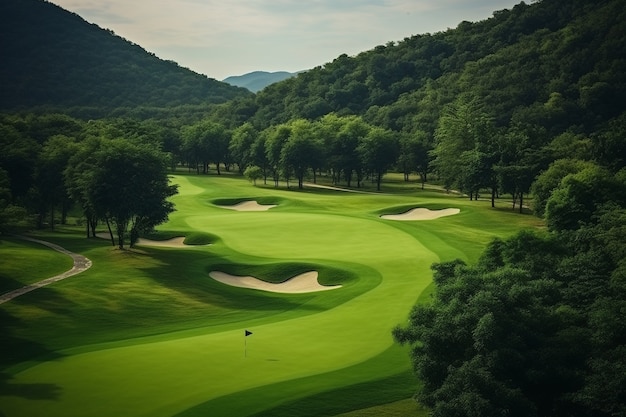 Bellissimo paesaggio di un campo da golf