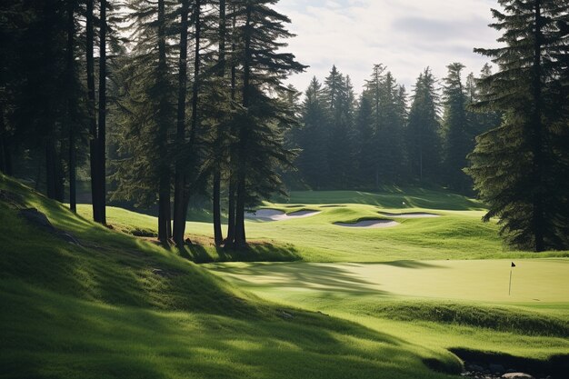 Bellissimo paesaggio di un campo da golf