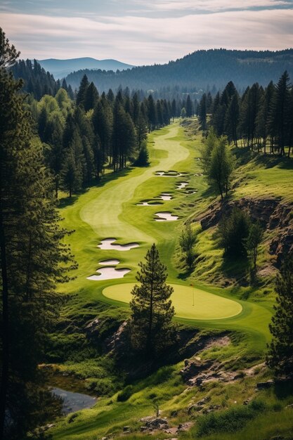 Bellissimo paesaggio di un campo da golf