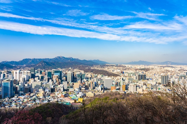 Bellissimo paesaggio e paesaggio urbano della città di Seoul