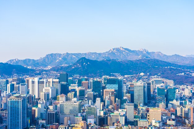 Bellissimo paesaggio e paesaggio urbano della città di Seoul