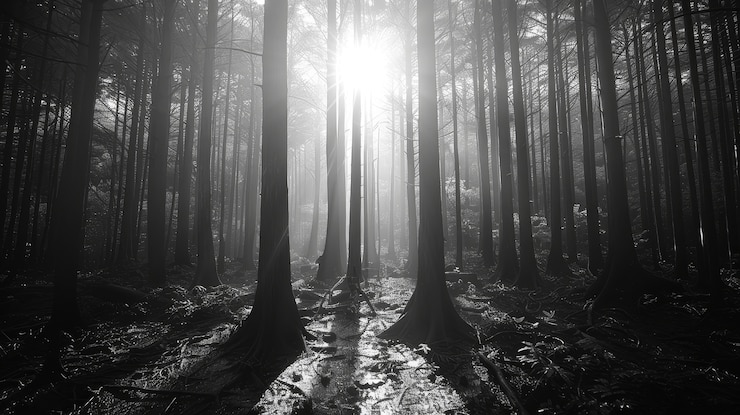 Foto gratuito bellissimo paesaggio forestale giapponese