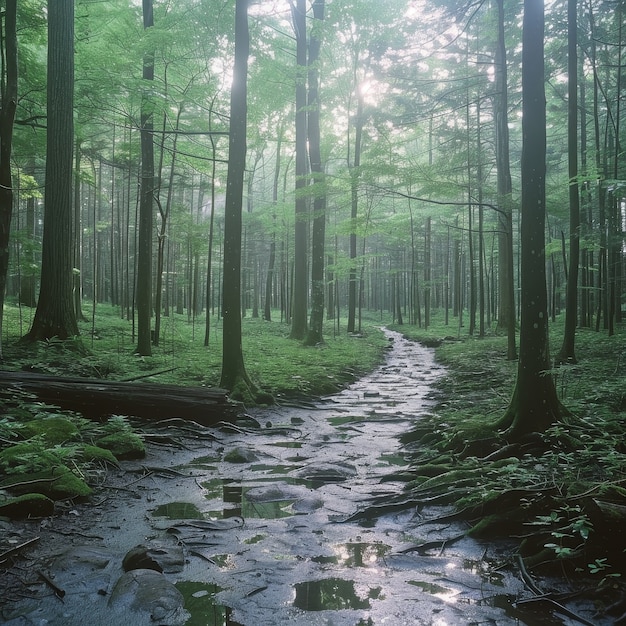 Bellissimo paesaggio forestale giapponese