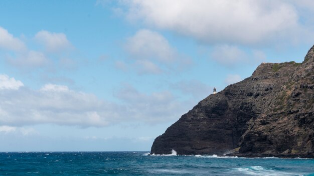 Bellissimo paesaggio hawaiiano con il mare blu