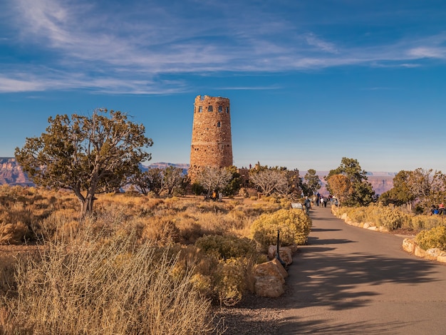 Bellissimo scatto della torre di guardia nel Parco Nazionale del Grand Canyon negli USA