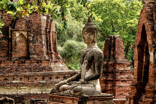 Bellissimo scatto di Wat Phra Mahatat Phra in Thailandia