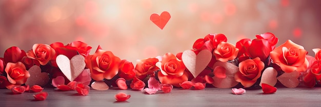Bellissimo sfondo con fiori per il giorno di San Valentino congratulazioni