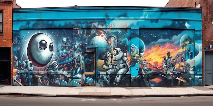 Foto gratuito bellissimo spazio graffiti sull'edificio