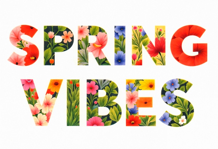 Foto gratuito benvenuto a spring typography design
