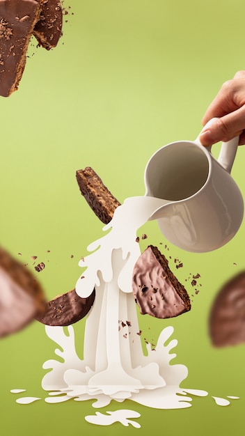 Biscotti con collage al latte