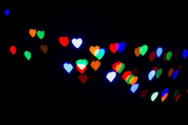 Bokeh astratto con luci a forma di cuore