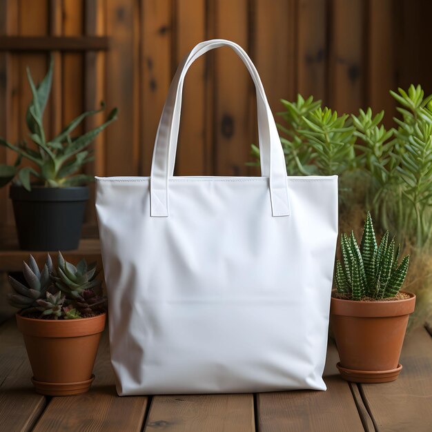 borsa ecologica in cotone bianco semplice per il design