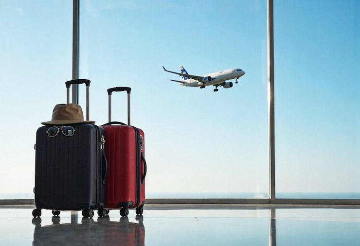 Foto gratuito borse da viaggio all'aeroporto