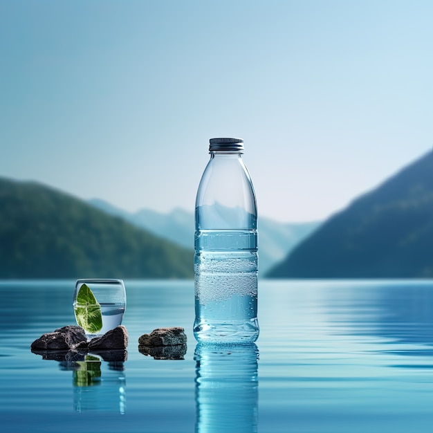 Bottiglia d'acqua fotorealista