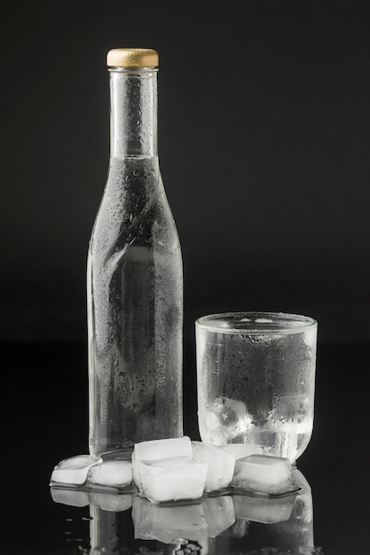 Bottiglia trasparente riempita d'acqua